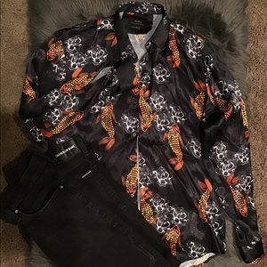 Zara Mens Silk Button Down Size Medium